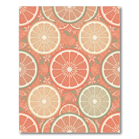 Warm Peach Orange Slices Pattern Rug