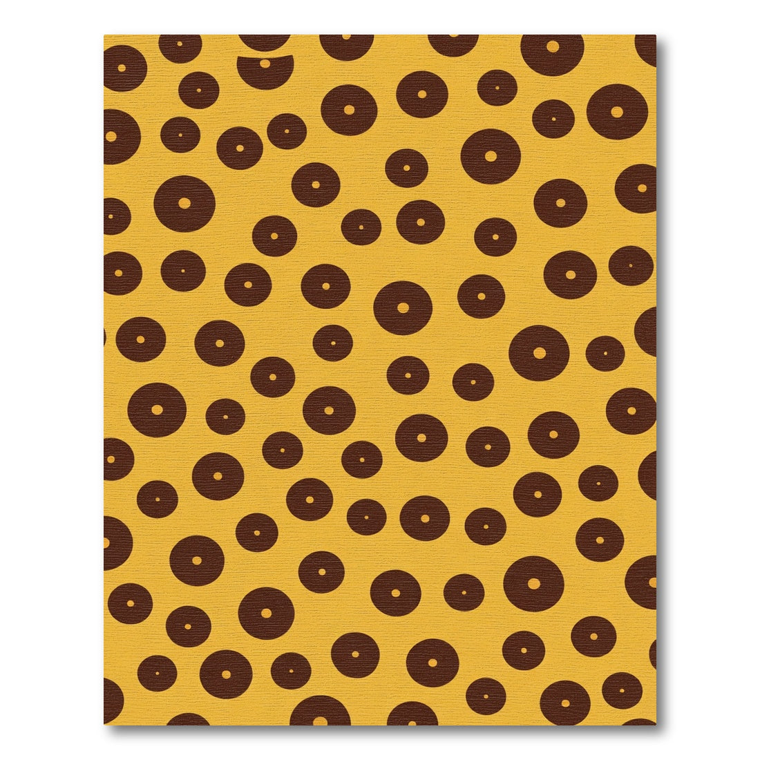 Gold Ochre Brown Polka Dot Circles Rug