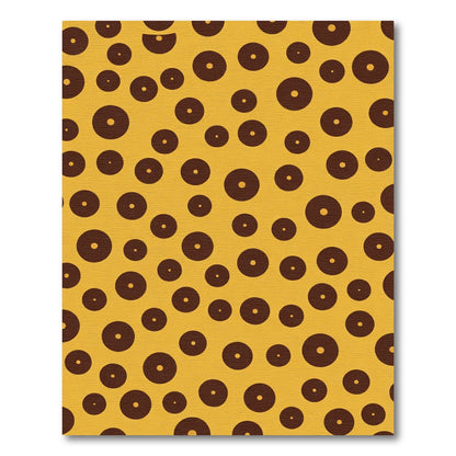 Gold Ochre Brown Polka Dot Circles Rug