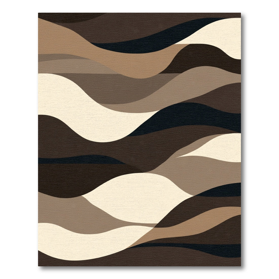 Earthy Tones Abstract Wavy Layers Rug