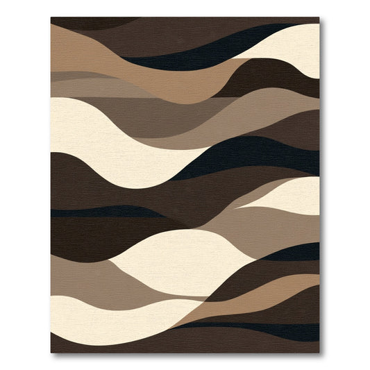 Earthy Tones Abstract Wavy Layers Rug