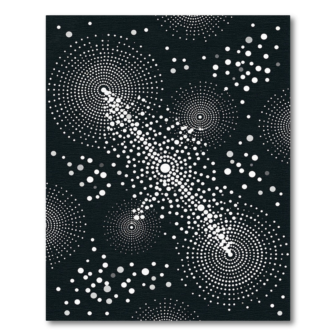 Monochrome White Spiral Burst Rug