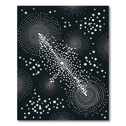 Monochrome White Spiral Burst Rug