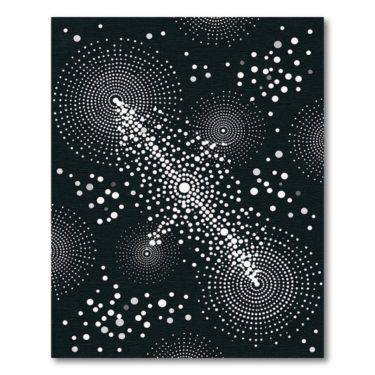 Monochrome White Spiral Burst Rug
