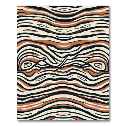 Earthy Brown and Cream Zebra Waves Rug