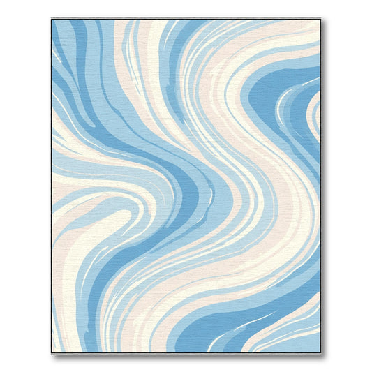 Soft Blue and Cream Swirl Rug