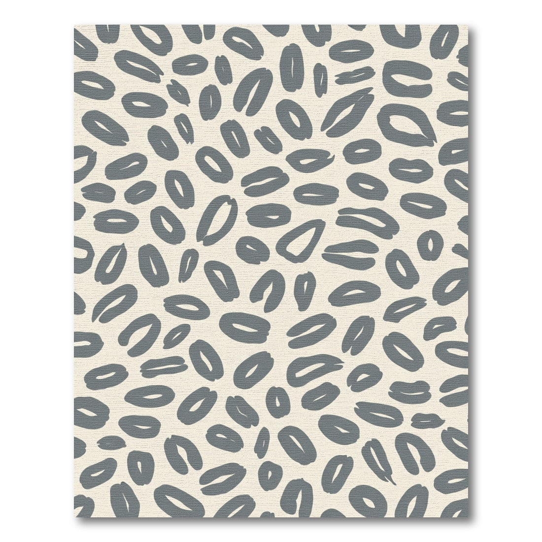 Gray Abstract Oval Scatter Rug