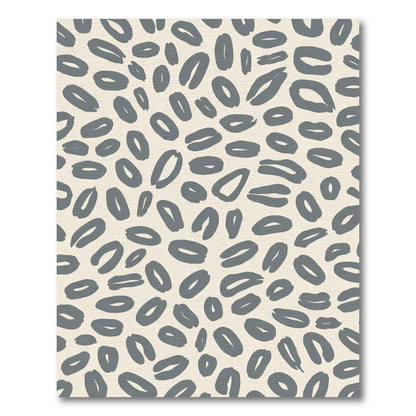 Gray Abstract Oval Scatter Rug