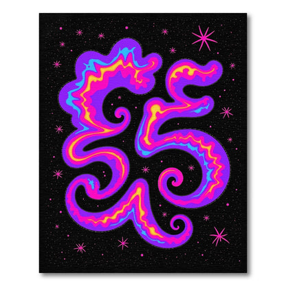 Vivid Psychedelic Swirl Galaxy Rug
