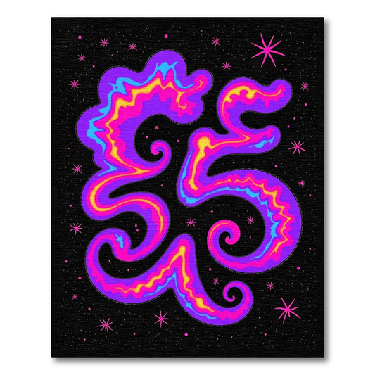 Vivid Psychedelic Swirl Galaxy Rug