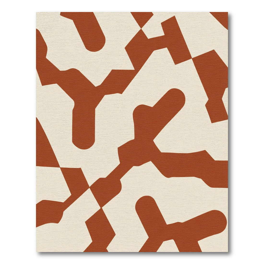 Abstract Terra Cotta Organic Shapes Rug