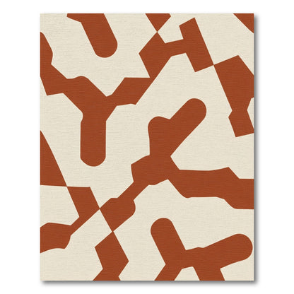 Abstract Terra Cotta Organic Shapes Rug