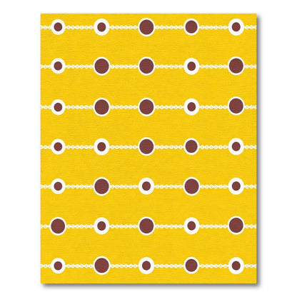 Golden Brown Circles Linked Pattern Rug