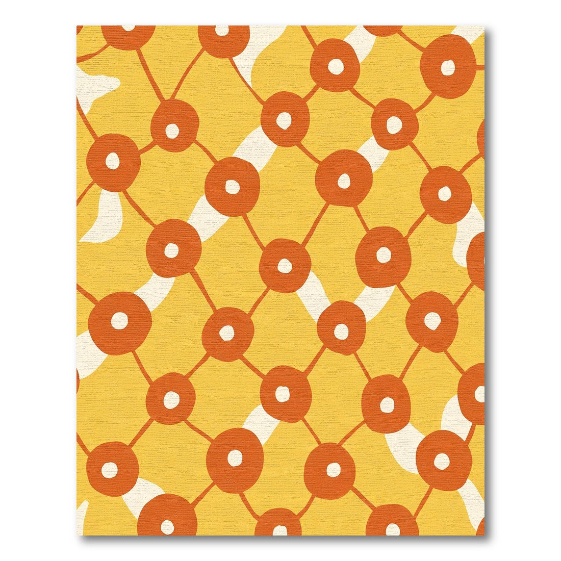 Orange Circles Diamond Web Rug