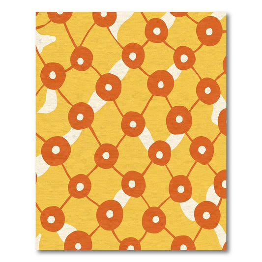 Orange Circles Diamond Web Rug