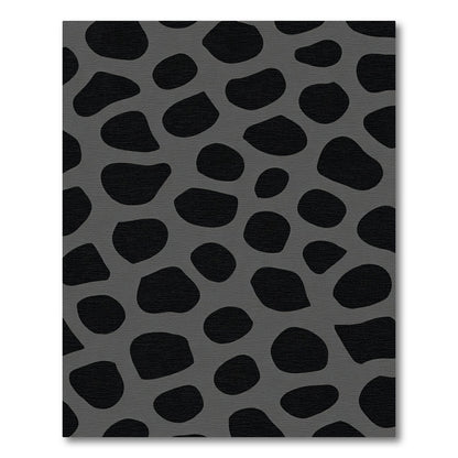 Dark Gray Abstract Spots Rug