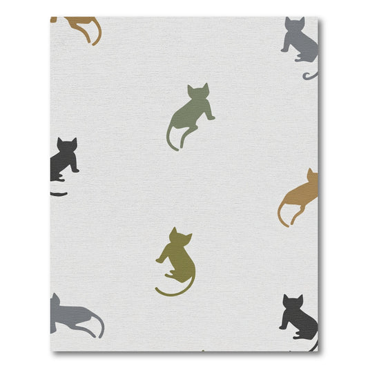 Whimsical Cat Silhouette Scatter Rug