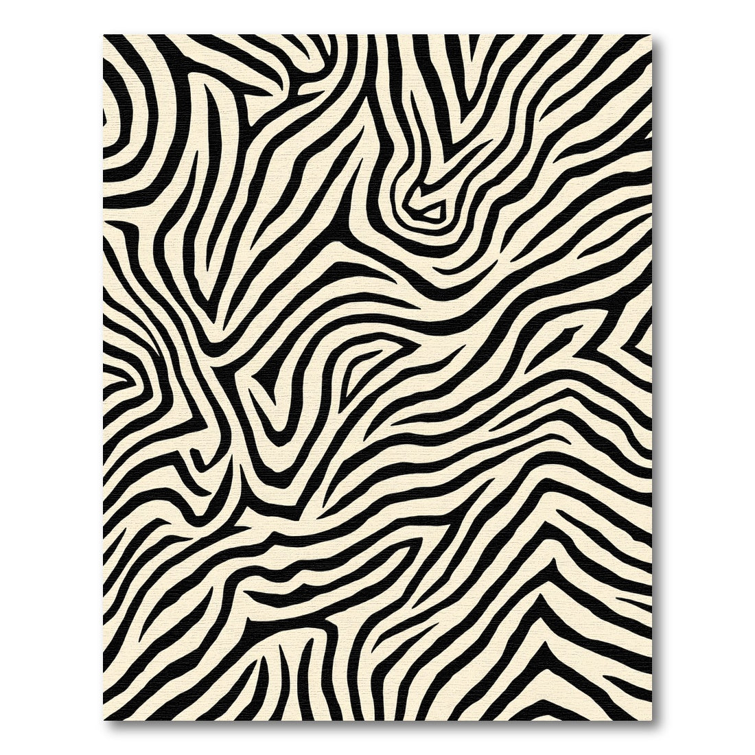 Chic Cream Black Zebra Stripes Rug
