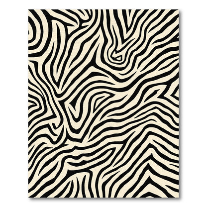 Chic Cream Black Zebra Stripes Rug