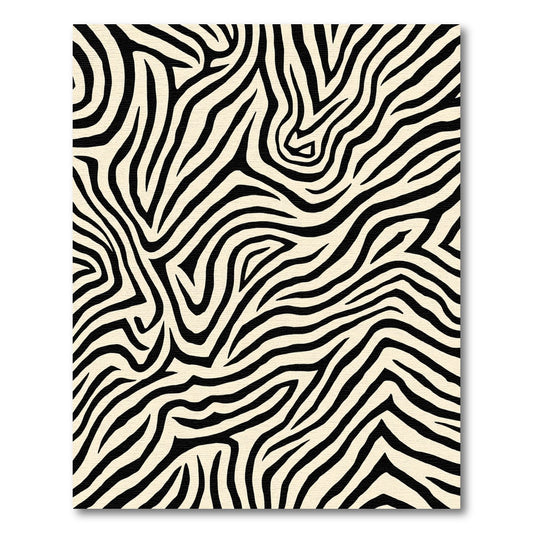 Chic Cream Black Zebra Stripes Rug
