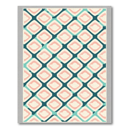 Retro Diamond Cloud Teal Pink Rug