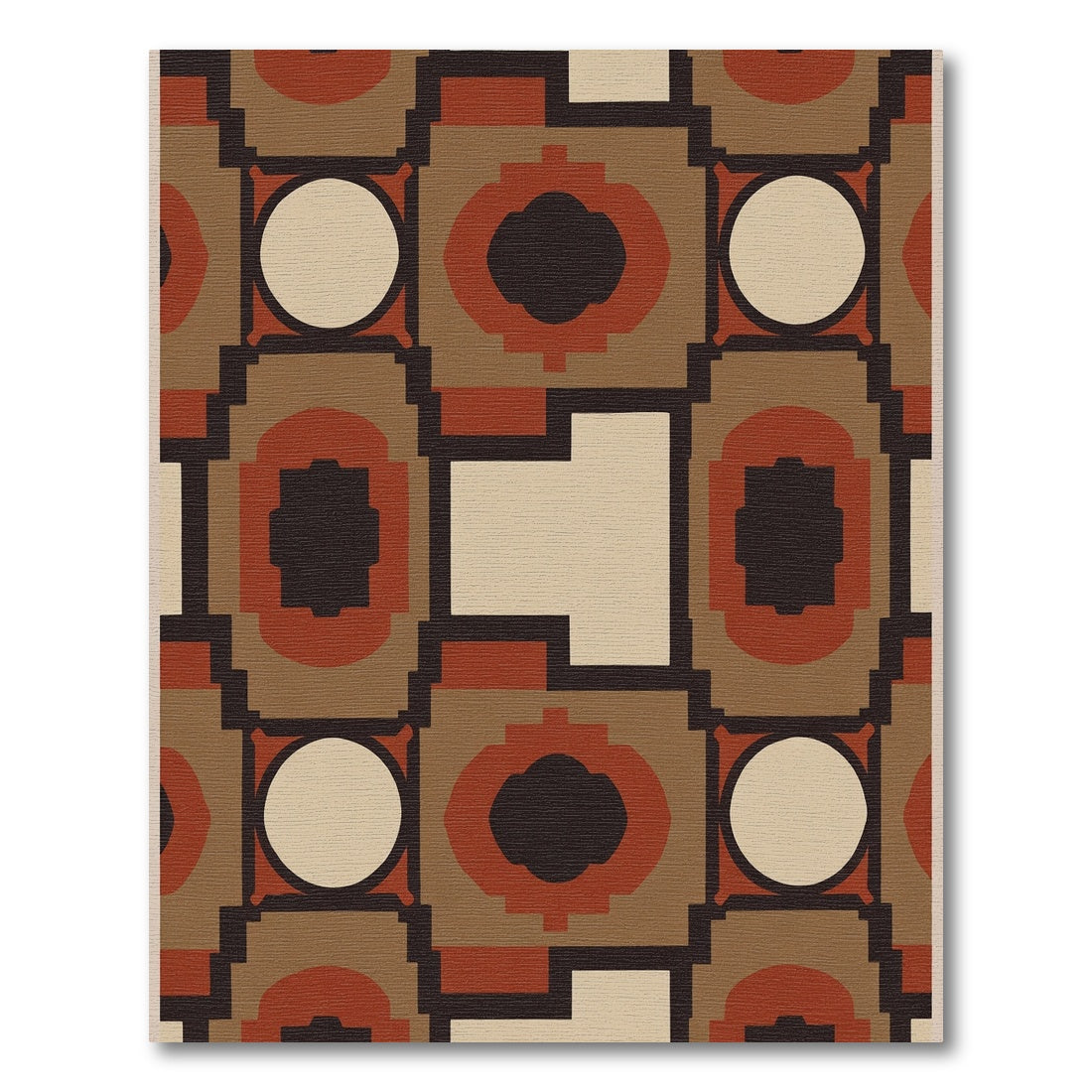 Earth Tones Geometric Medallion Rug