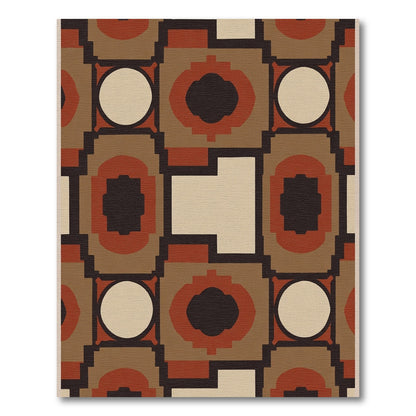 Earth Tones Geometric Medallion Rug