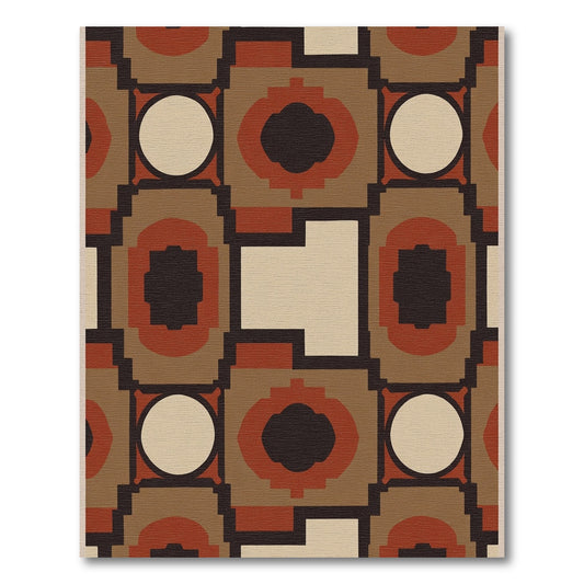 Earth Tones Geometric Medallion Rug