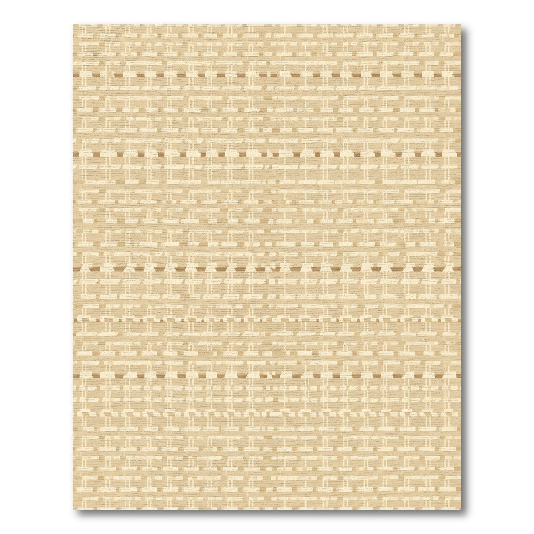 Tan Woven Stripe Geometric Rug