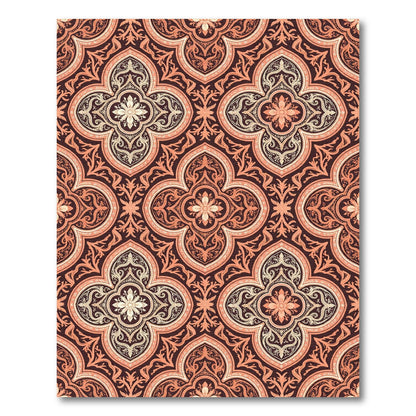 Coral Quatrefoil Floral Medina Rug
