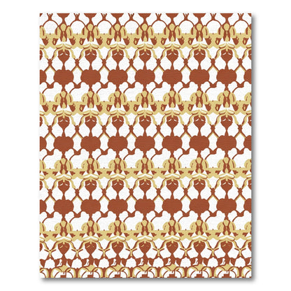 Terracotta Gold Organic Interlocking Figures Rug