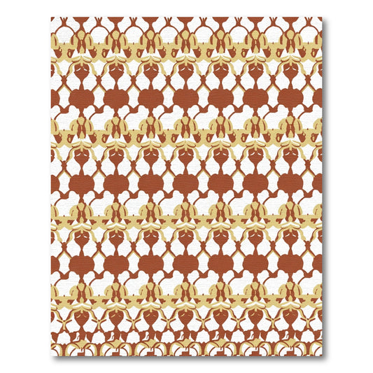 Terracotta Gold Organic Interlocking Figures Rug