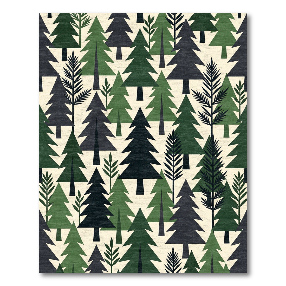Modern Forest Pine Tree Evergreen Wallpaper Rug