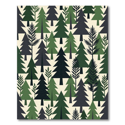 Modern Forest Pine Tree Evergreen Wallpaper Rug
