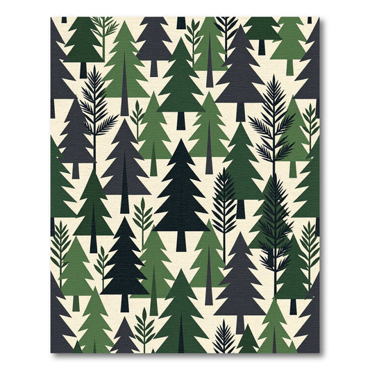 Modern Forest Pine Tree Evergreen Wallpaper Rug