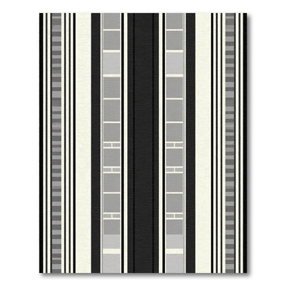 Monochrome Linear Block Grid Rug