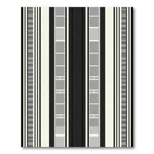 Monochrome Linear Block Grid Rug