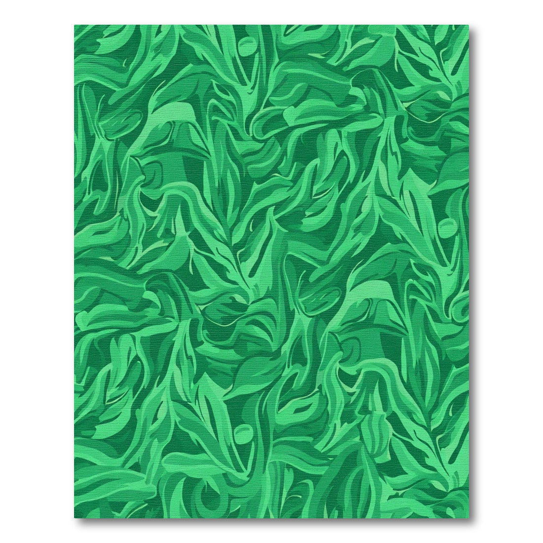 Lush Emerald Flowing Leaf Arrangement Rug