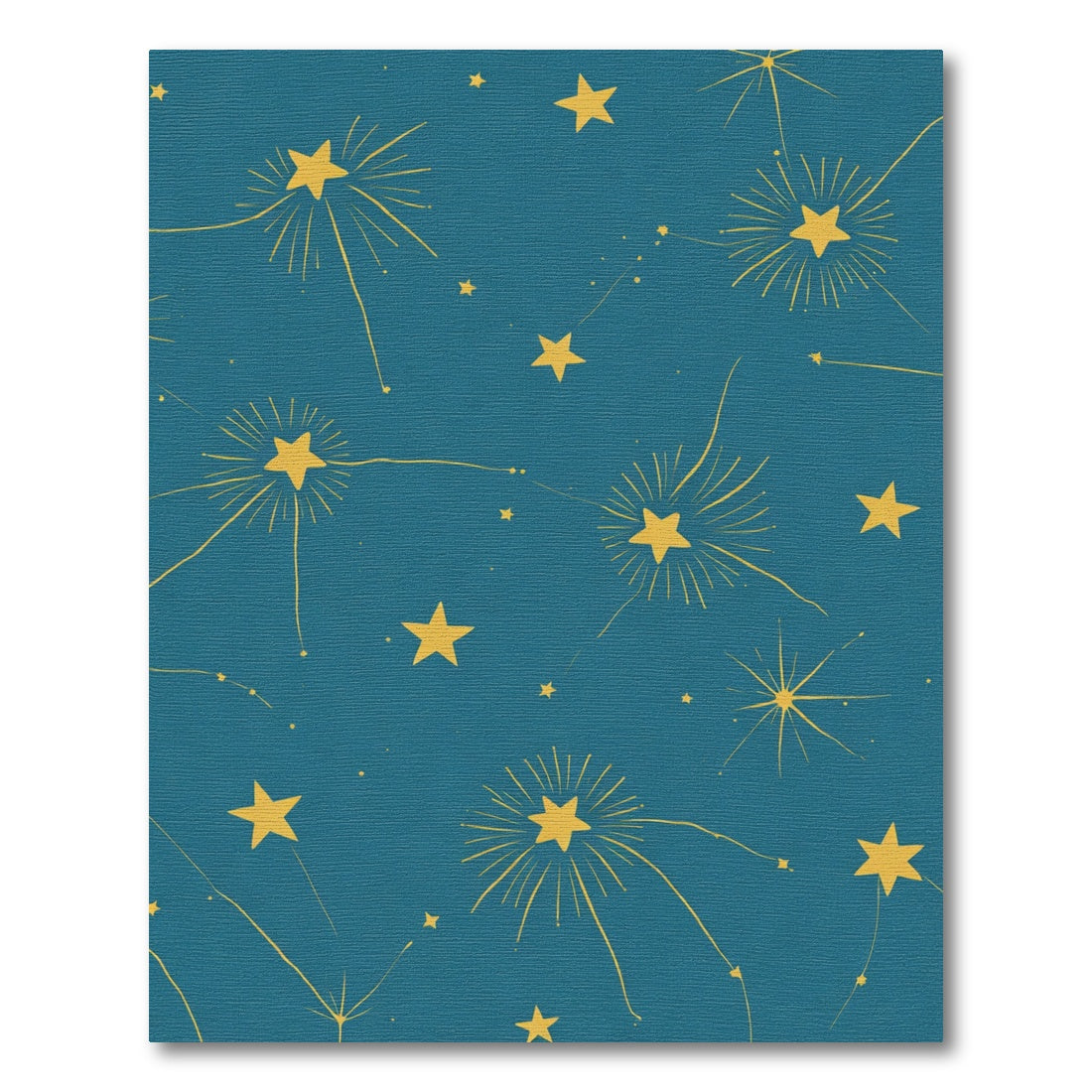 Golden Starburst Celestial Teal Rug