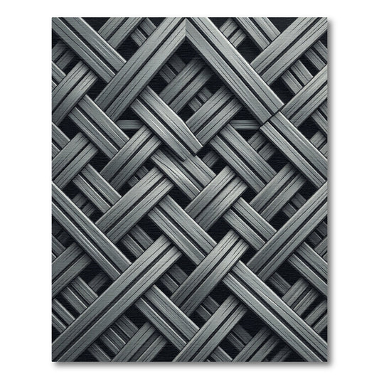 Industrial Silver Interlocking Grid Rug