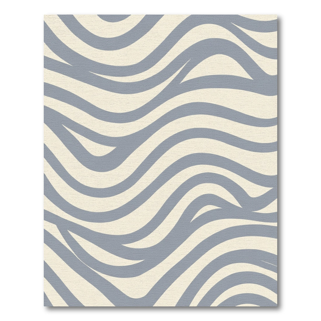 Light Blue Wave Striped Rug