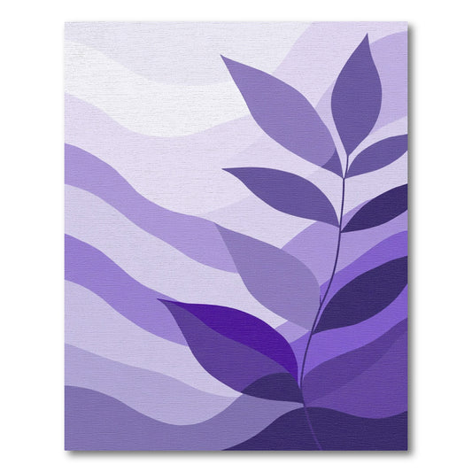 Purple Leafy Wave Layers Rug