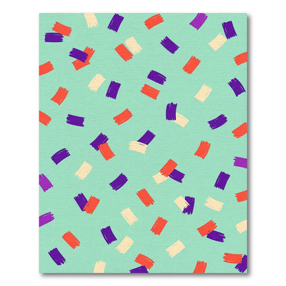 Playful Orange Purple Cream Strokes Rug