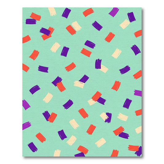 Playful Orange Purple Cream Strokes Rug