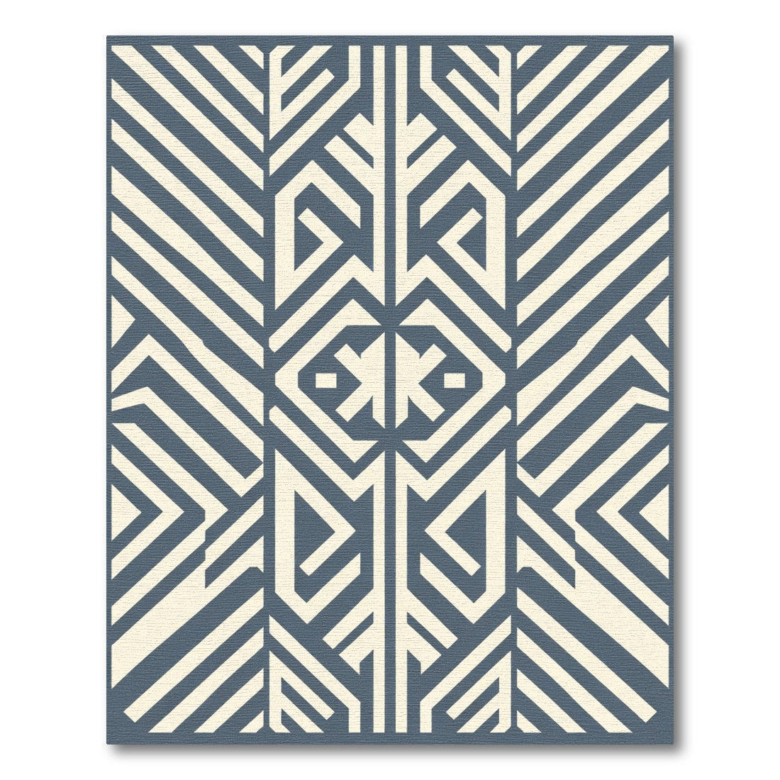 Navy Cream Geometric Deconstructed Accordion Rug