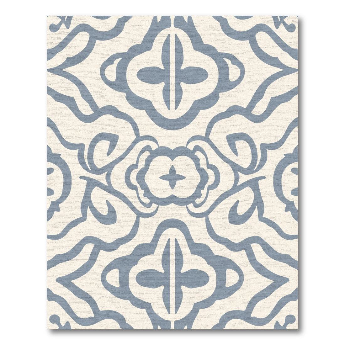 Light Blue Swirling Curves Medallion Rug