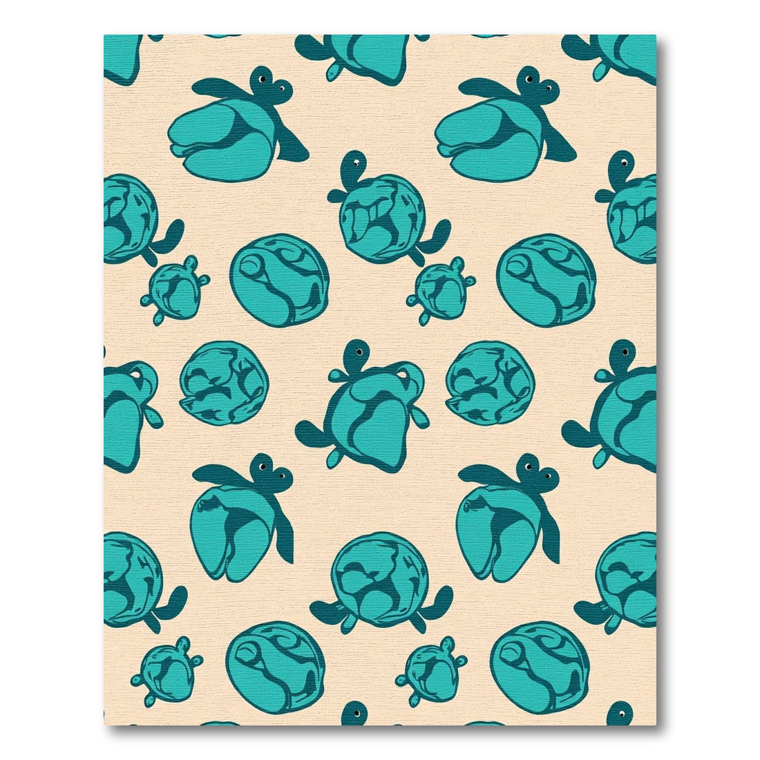 Aqua Turtle Repeat Composition Rug