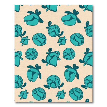 Aqua Turtle Repeat Composition Rug