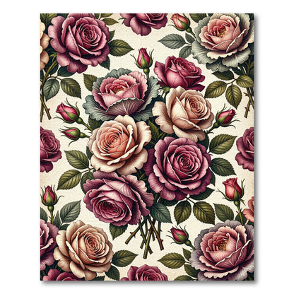 Elegant Romantic Rose Bouquet Arrangement Rug