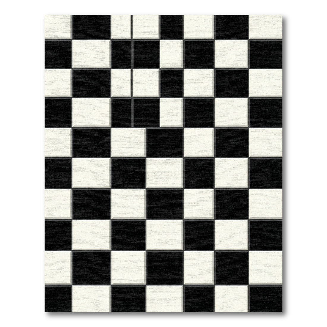Modern Monochrome Black and White Checkerboard Rug